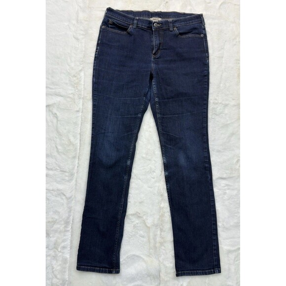 Duluth Trading Denim - Duluth Trading Co Jeans Women Size 12x33 Blue Denim Dark Wash Stretch Cotton